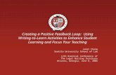 Creating a Positive Feedback Loop: Using Writing-to-Learn Activities to Enhance Student Learning and Focus Your Teaching Janet Chung Seattle University.