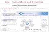 OBI – Communities and Structure 1. Coordination Committee (CC): Representatives of the communities -> Monthly conferences 2. Developers WG: CC and other.