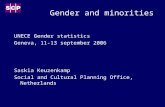 Gender and minorities UNECE Gender statistics Geneva, 11-13 september 2006 Saskia Keuzenkamp Social and Cultural Planning Office, Netherlands.