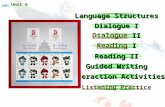 Unit 6 Language Structures Language Structures Dialogue I Dialogue I Dialogue II Dialogue II Reading I Reading I Reading II Reading II Guided Writing.