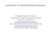 Economic & Social Determinants Philippa Howden-Chapman He Kainga Oranga/Housing and Health Research Programme  New Zealand Centre.