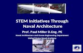 STEM Initiatives Through Naval Architecture Prof. Paul Miller D.Eng. PE Naval Architecture and Ocean Engineering Department United States Naval Academy.