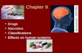 Chapter 9 Drugs Narcotics Classifications Effects on human systems.