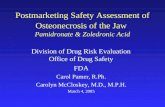 Postmarketing Safety Assessment of Osteonecrosis of the Jaw Pamidronate & Zoledronic Acid Division of Drug Risk Evaluation Office of Drug Safety FDA Carol.