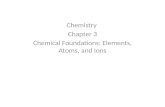 Chemistry Chapter 3 Chemical Foundations: Elements, Atoms, and Ions.