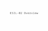 ESIL-02 Overview. Workshop Ground Rules All attendees represent themselves only and do NOT represent the views of their employer Please consider discussions.