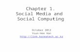 Chapter 1. Social Media and Social Computing October 2012 Youn-Hee Han .