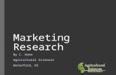 Marketing Research By C. Kohn Agricultural Sciences Waterford, WI.