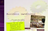 04 October 2015© easilyinteractive.com 20081 Business ownership Franchises Press F5 on your keyboard to launch this PowerPoint presentation.