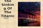 The Sinking Of The Titanic By: Lily Lorenz. The Captain of The Titanic The captain of the Titanic was Captain Smith. He had died when the Titanic sank