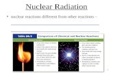 Nuclear Radiation nuclear reactions different from other reactions â€“ ________________________________________ ________________________________________