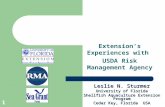 1 Extension’s Experiences with USDA Risk Management Agency Leslie N. Sturmer University of Florida Shellfish Aquaculture Extension Program Cedar Key, Florida.