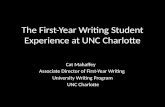 The First-Year Writing Student Experience at UNC Charlotte Cat Mahaffey Associate Director of First-Year Writing University Writing Program UNC Charlotte.