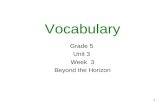 1 Vocabulary Grade 5 Unit 3 Week 3 Beyond the Horizon.