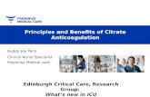 Principles and Benefits of Citrate Anticoagulation Buddy-Joe Paris Clinical Nurse Specialist Fresenius Medical care Edinburgh Critical Care, Research Group:
