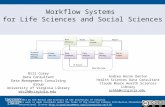 Workflow Systems for Life Sciences and Social Sciences Bill Corey Data Consultant Data Management Consulting Group University of Virginia Library wtc2h@virginia.edu.
