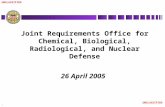 UNCLASSIFIED 1 Joint Requirements Office for Chemical, Biological, Radiological, and Nuclear Defense 26 April 2005.
