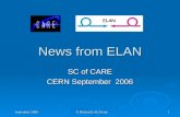 September 2006 F. Richard LAL/Orsay 1 News from ELAN SC of CARE CERN September 2006.