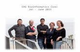 CRG Bioinformatics Core: Jan - June 2015. Consulting researchers on bioinformatics tools, data analysis, data management, and interpretation of experimental.