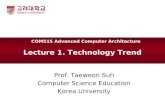 Lecture 1. Technology Trend Prof. Taeweon Suh Computer Science Education Korea University COM515 Advanced Computer Architecture.