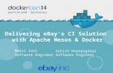 Delivering eBay's CI Solution with Apache Mesos & Docker Mohit Soni Software Engineer Ashish Hunnargikar Software Engineer