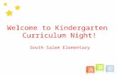 Welcome to Kindergarten Curriculum Night! South Salem Elementary.