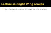 Right-Wing (often Reactionary) Terrorist Groups.