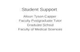 Student Support Alison Tyson-Capper Faculty Postgraduate Tutor Graduate School Faculty of Medical Sciences.