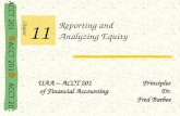 ACCT 201 ACCT 201 ACCT 201 Reporting and Analyzing Equity UAA – ACCT 201 Principles of Financial Accounting Dr. Fred Barbee Chapter 11.