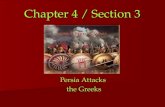 Chapter 4 / Section 3 Persia Attacks the Greeks. The Persian Empire (pgs. 132 & 133) Persians were warriors and nomads who lived in Persia, the southwestern.