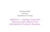 Literacy Rate and the Standard of Living SS6G11 c. Explain how the literacy rate affects the standard of living in Europe.