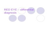 RED EYE – differential diagnosis. RED EYE „Red eye“ is sign of pathology of anterior or posterior ocular segment, of orbit or of ocular adnexa.