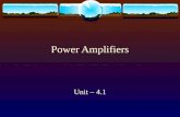 Power Amplifiers Unit – 4.1 Classification of Power Amplifiers  Power amplifiers are classified based on the Q point  If the operating point is chosen.