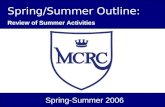 Spring/Summer Outline: Review of Summer Activities Spring-Summer 2006
