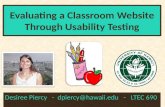 Evaluating a Classroom Website Through Usability Testing Desiree Piercy - dpiercy@hawaii.edu - LTEC 690.