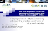 JP Nuclear Materials Sub-programme 4 - Physical modelling and modelling-oriented experiments on structural materials The Joint Programme for Nuclear Materials.