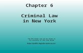 Chapter 6 Criminal Law in New York The NYS Penal Law can be found in its entirety at the link below