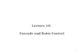 Lecture 10: Cascade and Ratio Control 1. Objectives Recognize the cascade control configuration. Identify the situations in which cascade control is effective.