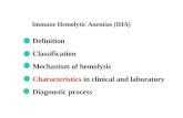 Immune Hemolytic Anemias (IHA) Definition Classification Mechanism of hemolysis Characteristics in clinical and laboratory Diagnostic process.