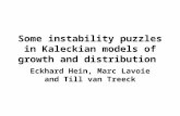 Some instability puzzles in Kaleckian models of growth and distribution Eckhard Hein, Marc Lavoie and Till van Treeck.