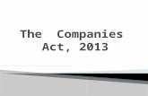 Companies Act, 2013 Formation and Constitution Funding Audit and Accounts Internal Management External Factors Winding Up of Company Other Matters.