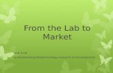 From the Lab to Market Unit 3.04 Understanding Biotechnology research & Development.