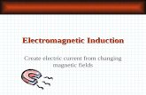 Electromagnetic Induction Create electric current from changing magnetic fields.