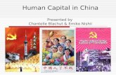 Human Capital in China Presented by Chantelle Blachut & Emiko Nishii