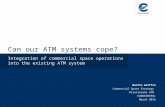 Can our ATM systems cope? Integration of commercial space operations into the existing ATM system Martin Griffin Commercial Space Strategy Directorate.
