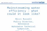 Www.waterwise.org.uk Mainstreaming water efficiency – what could it look like? Nicci Russell Policy Director, Waterwise Waterwise Technical Symposium,