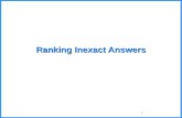 1 Ranking Inexact Answers. 2 Ranking Issues When inexact querying is allowed, there may be MANY answers –different answers have a different level of incompleteness.