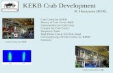 KEKB Crab Development K. Hosoyama (KEK) Crab Cavity for HER Crab Cavity for LER Crab Cavity for KEKB History of Crab Cavity R&D Characteristics of Crab