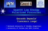 Geant4 Low Energy Polarized Processes Gerardo Depaola * Francesco Longo + Francesco Longo + * National University of Córdoba (Argentina) + University of.