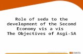Role of seda to the development of the Second Economy vis a vis The Objectives of Asgi-SA.